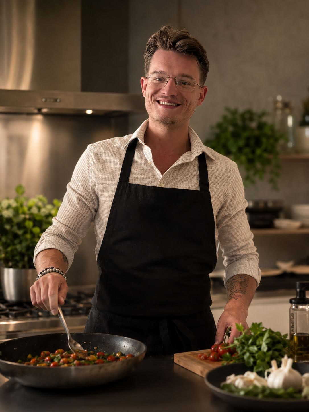 A BioChef cooking in a home kitchen