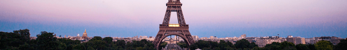 Paris: the Eiffel Tower at dusk