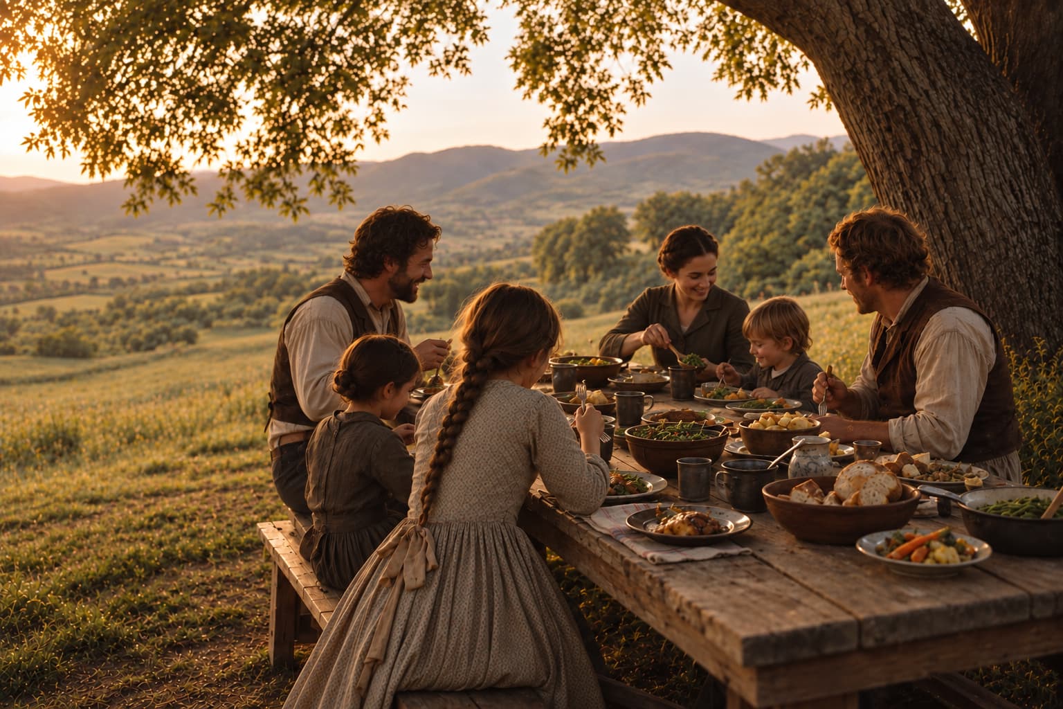 A simpler time: natural food, eaten together